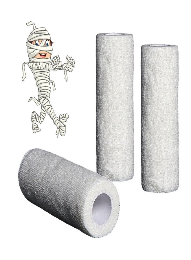 Furimuk 2 Rolls Halloween Mummy Bandage Wrap for Party Photo, Zombie Self Adhesive Gauze Bandage Roll for Cosplay Costume Wrap, Party Photography Props - Image 1